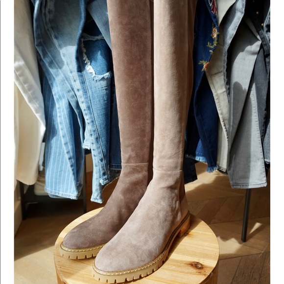 STUART WEITZMAN TAUPE SUEDE CITY BOOT - Picture 2 of 3